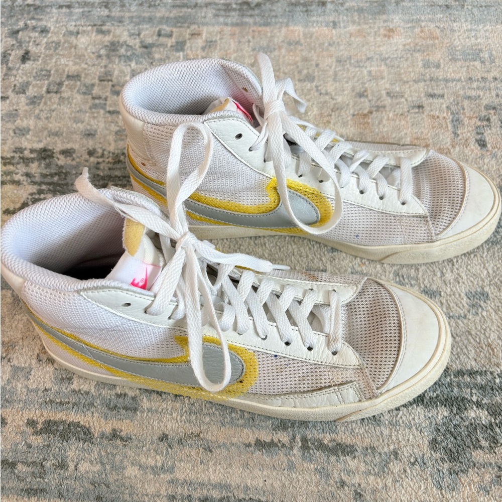 Nike White and Yellow High-Tops